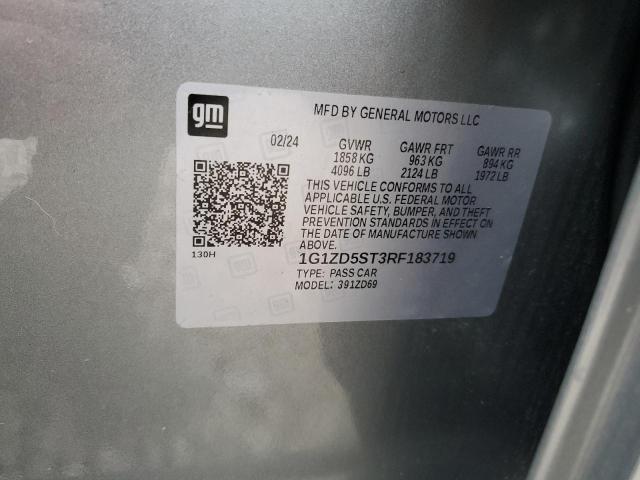 1G1ZD5ST3RF183719 - 2024 CHEVROLET MALIBU LT GRAY photo 12