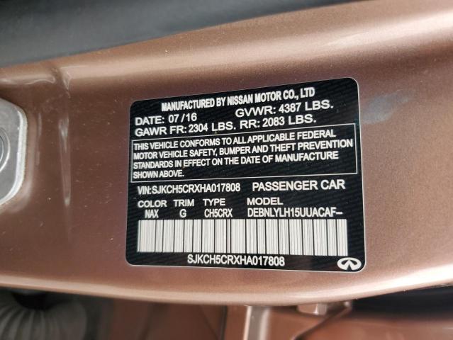 SJKCH5CRXHA017808 - 2017 INFINITI QX30 BASE ვარდისფერი ფოტო 13