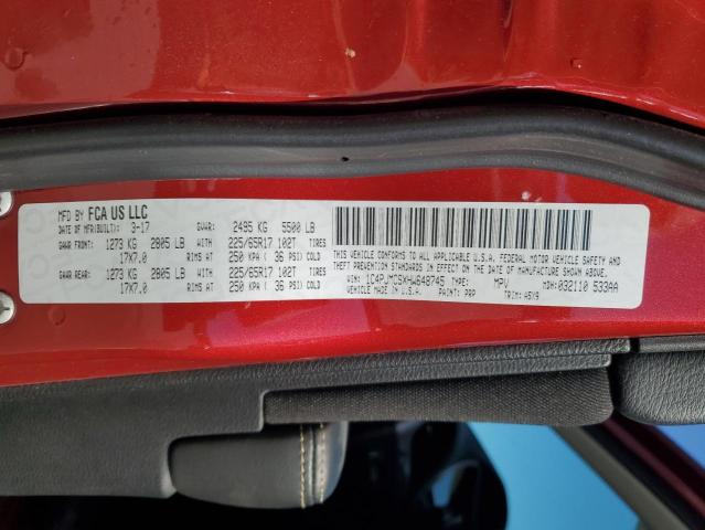 1C4PJMCSXHW648745 - 2017 JEEP CHEROKEE LATITUDE MAROON photo 12