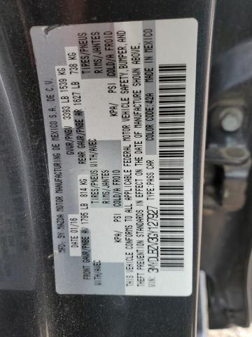 3MYDLBZV3GY127927 - 2016 TOYOTA SCION IA CHARCOAL photo 12