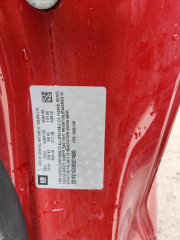 2G1FC1E33E9274583 - 2014 CHEVROLET CAMARO LT წითელი ფოტო 12