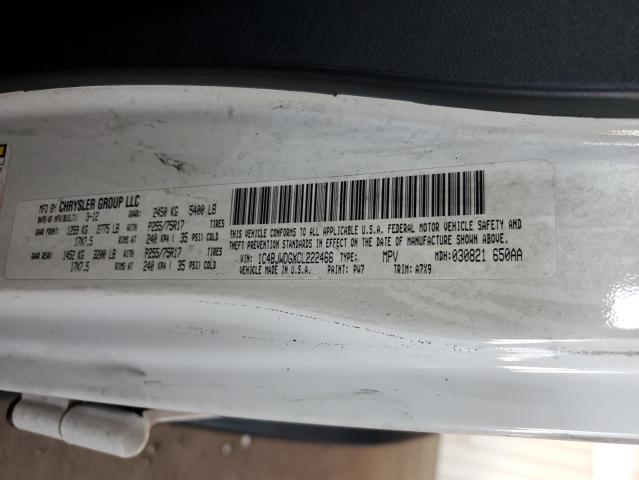 1C4BJWDGXCL222466 - 2012 JEEP WRANGLER U SPORT WHITE photo 13