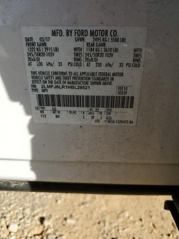 2LMPJ6LR1HBL29521 - 2017 LINCOLN MKX RESERVE Белый фото 13