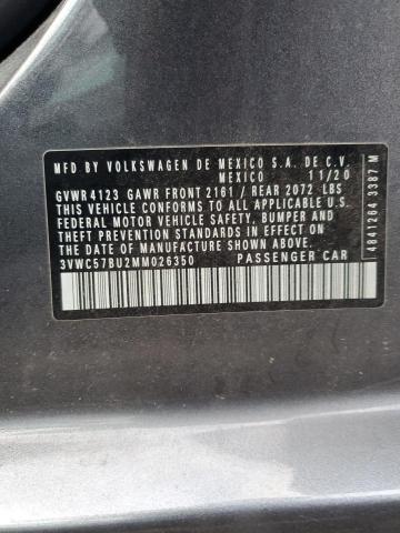 3VWC57BU2MM026350 - 2021 VOLKSWAGEN JETTA S Grau Foto 12