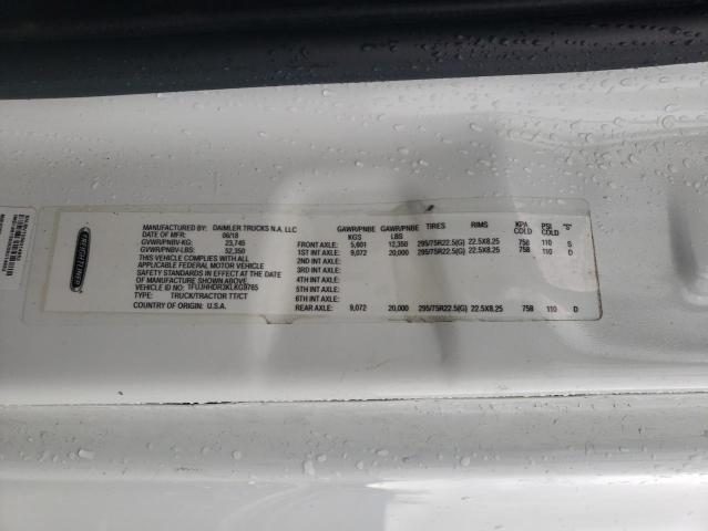 1FUJHHDR3KLKG9765 - 2019 FREIGHTLINER CASCADIA 1 Ақ фото 10