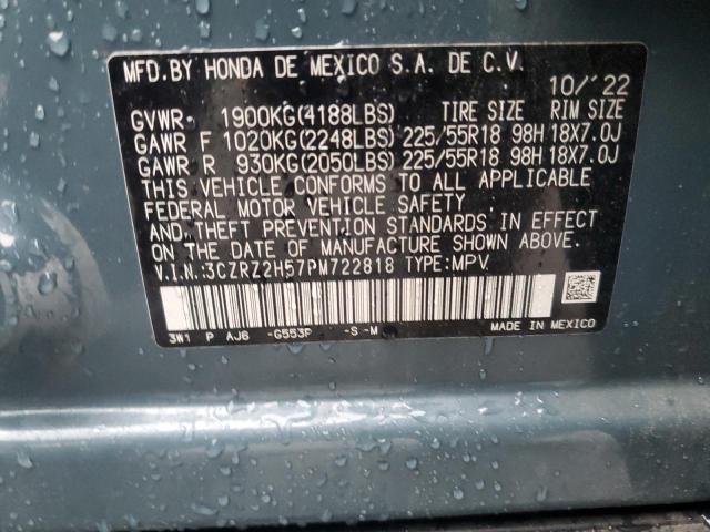 3CZRZ2H57PM722818 - 2023 HONDA HR-V SPORT 蓝色 照片 14