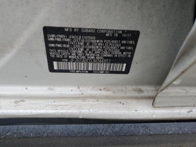 JF2GTADC0JH244851 - 2018 SUBARU CROSSTREK PREMIUM Սպիտակ լուսանկար 13