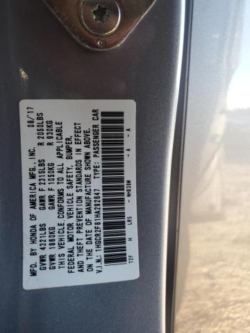 1HGCR2F81HA292647 - 2017 HONDA ACCORD EXL SILVER photo 13