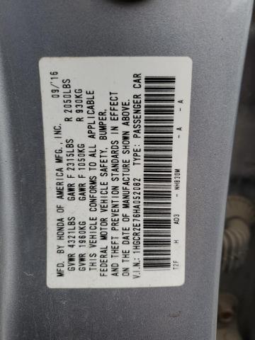 1HGCR2E76HA052082 - 2017 HONDA ACCORD EX SILVER photo 13