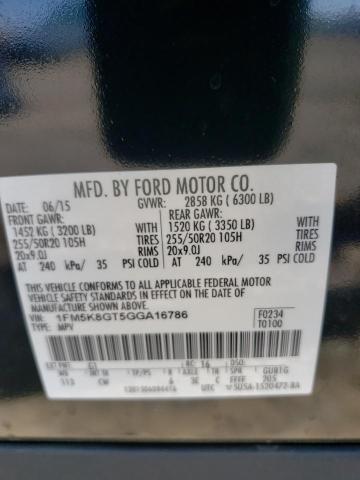 1FM5K8GT5GGA16786 - 2016 FORD EXPLORER SPORT Schwarz Foto 13