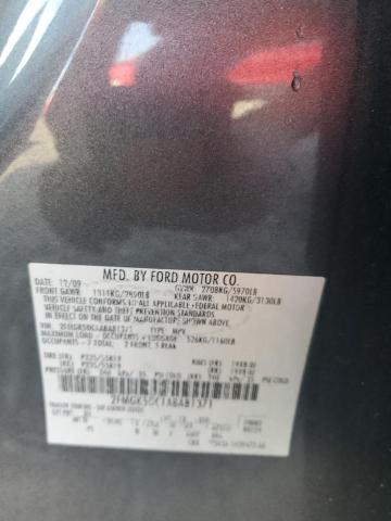 2FMGK5DC1ABA81371 - 2010 FORD FLEX LIMITED GRAY photo 13