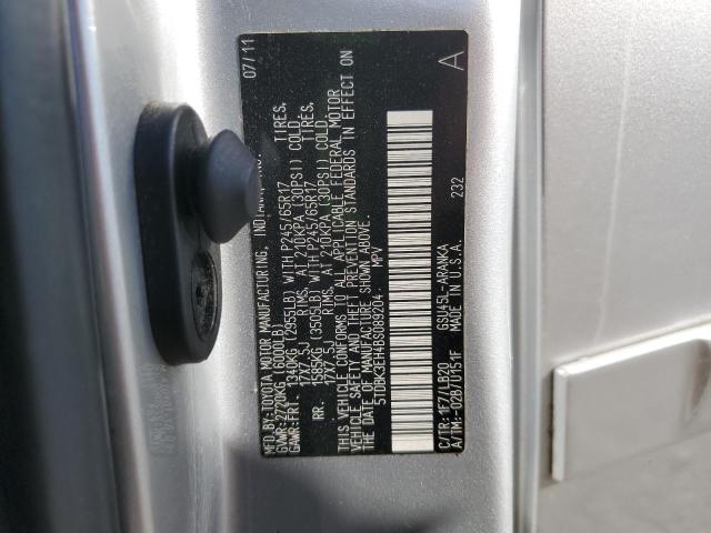 5TDBK3EH4BS089204 - 2011 TOYOTA HIGHLANDER BASE Silber Foto 13
