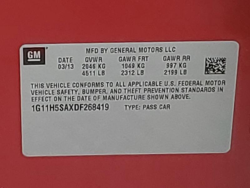 1G11H5SAXDF268419 - 2013 CHEVROLET MALIBU LTZ RED photo 13