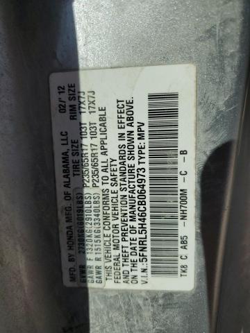 5FNRL5H46CB064973 - 2012 HONDA ODYSSEY EX SILVER photo 13