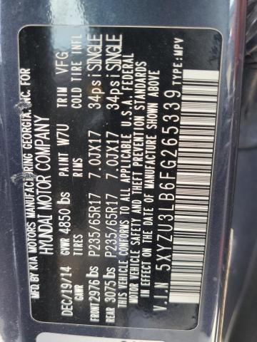 5XYZU3LB6FG265339 - 2015 HYUNDAI SANTA FE S Սև լուսանկար 13