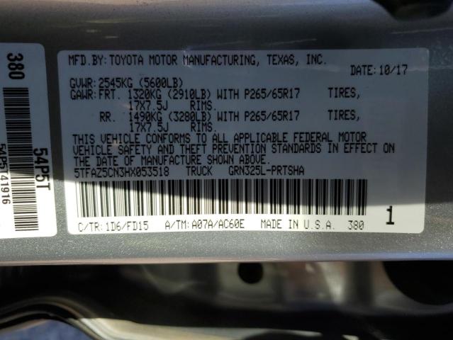 5TFAZ5CN3HX053518 - 2017 TOYOTA TACOMA DOUBLE CAB 银色 照片 12