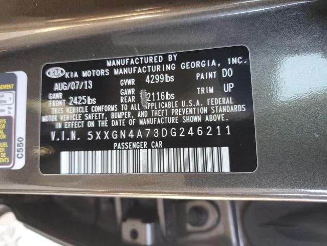 5XXGN4A73DG246211 - 2013 KIA OPTIMA EX BROWN photo 12