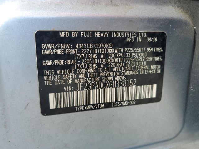 JF2GPADCXGH338152 - 2016 SUBARU CROSSTREK PREMIUM SILVER photo 13