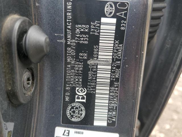 2T1BU4EE9AC246965 - 2010 TOYOTA COROLLA BASE ნაცრისფერი ფოტო 13