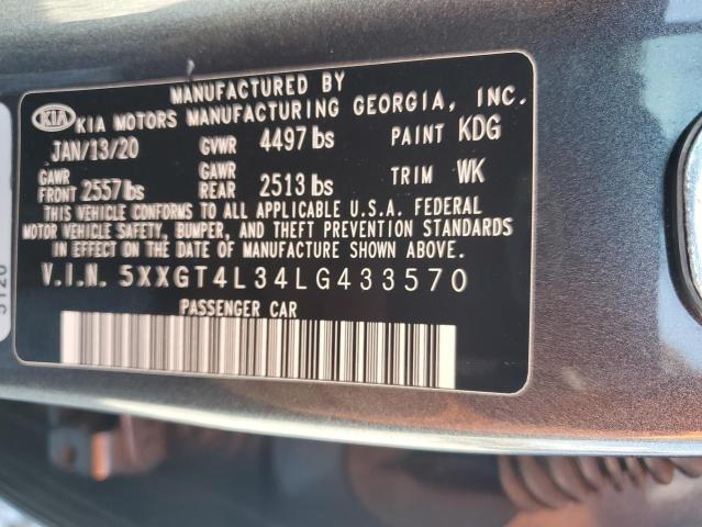 5XXGT4L34LG433570 - 2020 KIA OPTIMA LX 灰色 照片 13