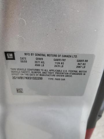 2G1WB57NX91322299 - 2009 CHEVROLET IMPALA LS SILVER photo 12