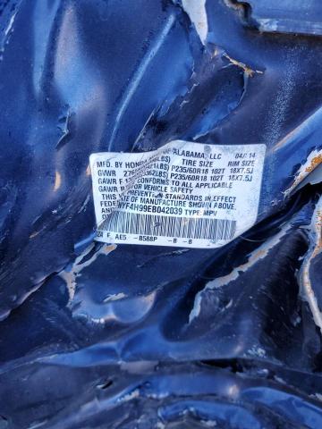 5FNYF4H99EB042039 - 2014 HONDA PILOT TOURING BLUE photo 13