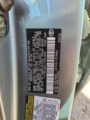 4T1BE46K17U581680 - 2007 TOYOTA CAMRY CE GREEN photo 12