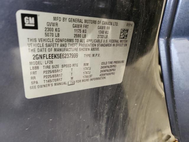 2GNFLEEK5E6237999 - 2014 CHEVROLET EQUINOX LS أزرق صورة 13