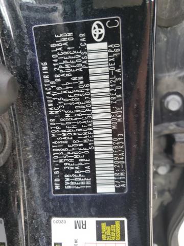 5YFEPRAE3LP087046 - 2020 TOYOTA COROLLA LE BLACK photo 12