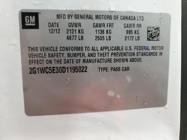 2G1WC5E30D1195022 - 2013 CHEVROLET IMPALA LTZ WHITE photo 13