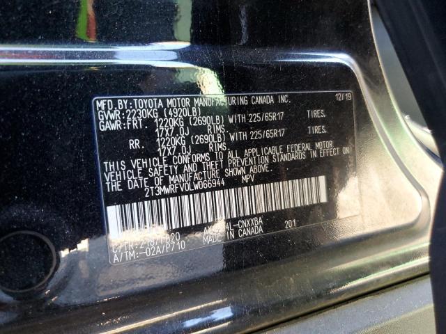 2T3MWRFV0LW066944 - 2020 TOYOTA RAV4 LE BLACK photo 13