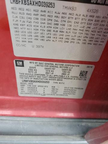 LRBFXBSAXHD039253 - 2017 BUICK ENVISION ESSENCE RED photo 13