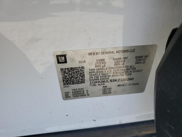 1GKKNULS3KZ185260 - 2019 GMC ACADIA SLT-1 Ağ foto 13