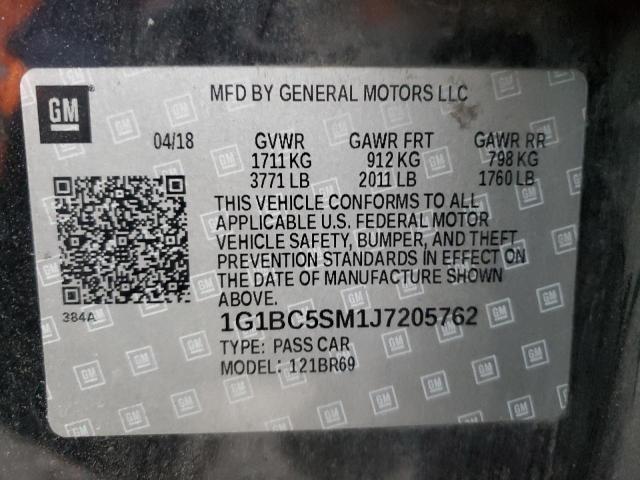 1G1BC5SM1J7205762 - 2018 CHEVROLET CRUZE LS BLACK photo 13