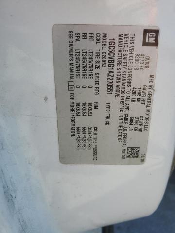 1GC5CVBG1AZ270551 - 2010 CHEVROLET SILVERADO C2500 HEAVY DUTY WHITE photo 12