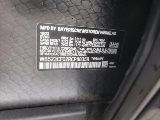 WB523CF02RCP88358 - 2024 BMW IX XDRIVE50 GRAY photo 13