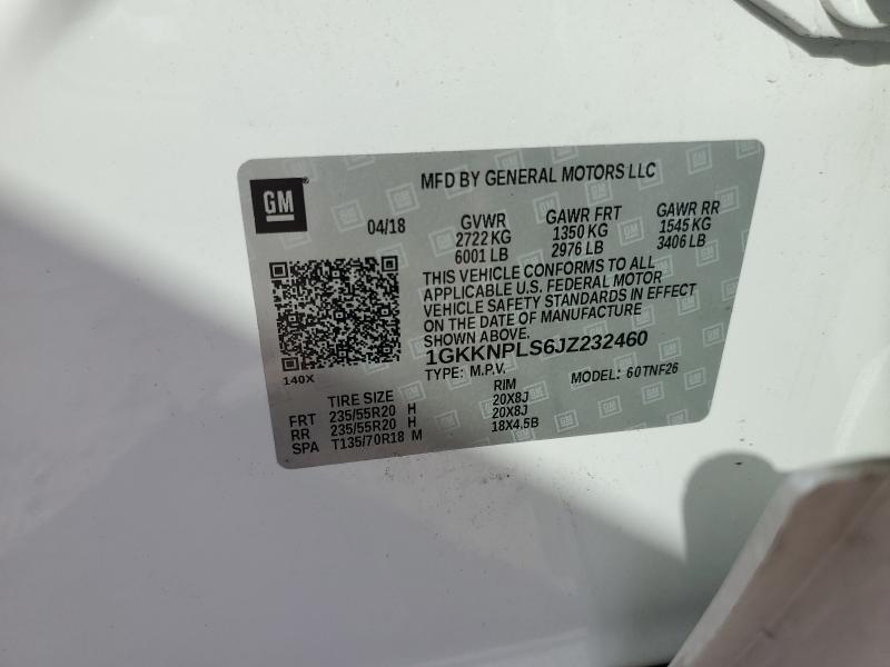 1GKKNPLS6JZ232460 - 2018 GMC ACADIA DENALI WHITE photo 13