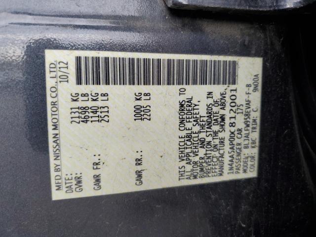 1N4AA5AP0DC812001 - 2013 NISSAN MAXIMA S SILVER photo 12