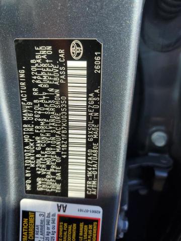 4T1BZ1FB7KU035350 - 2019 TOYOTA AVALON XLE Gümüş foto 12