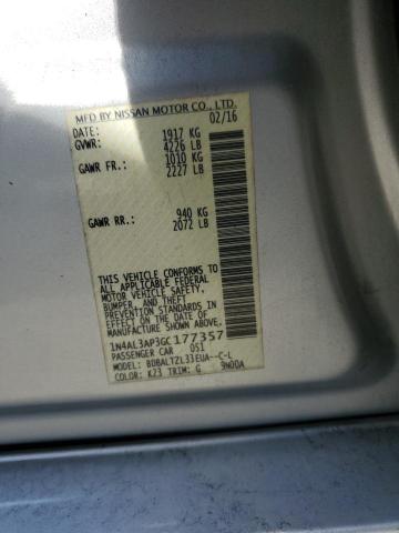 1N4AL3AP3GC177357 - 2016 NISSAN ALTIMA 2.5 SILVER photo 12