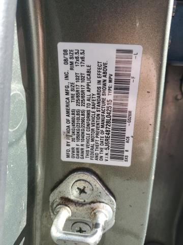 5J6RE48728L042515 - 2008 HONDA CR-V EXL GREEN photo 13