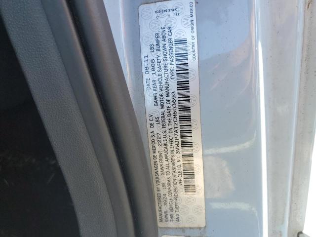 3VWJP7AT2CM603693 - 2012 VOLKSWAGEN BEETLE BLUE photo 12