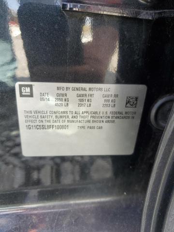 1G11C5SL8FF100801 - 2015 CHEVROLET MALIBU 1LT 黑色 照片 12