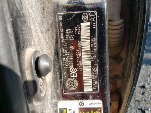 2T1BURHE3HC889587 - 2017 TOYOTA COROLLA L შავი ფოტო 12