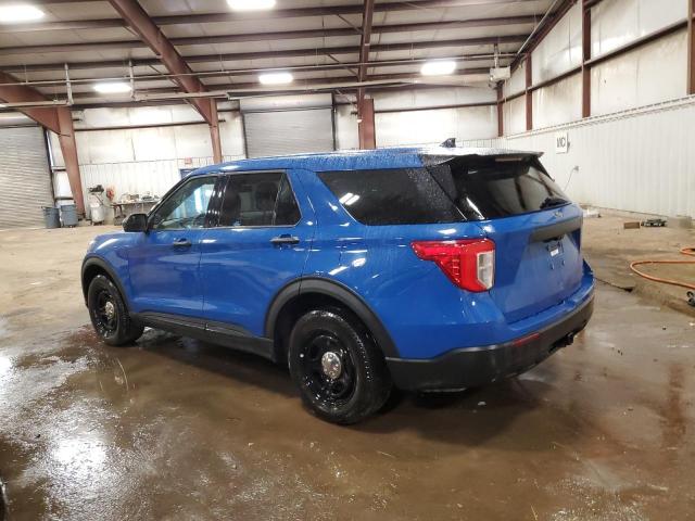 1FM5K8AWXMNA16180 - 2021 FORD EXPLORER POLICE INTERCEPTOR Синий фото 2