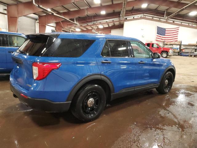 1FM5K8AWXMNA16180 - 2021 FORD EXPLORER POLICE INTERCEPTOR Синий фото 3