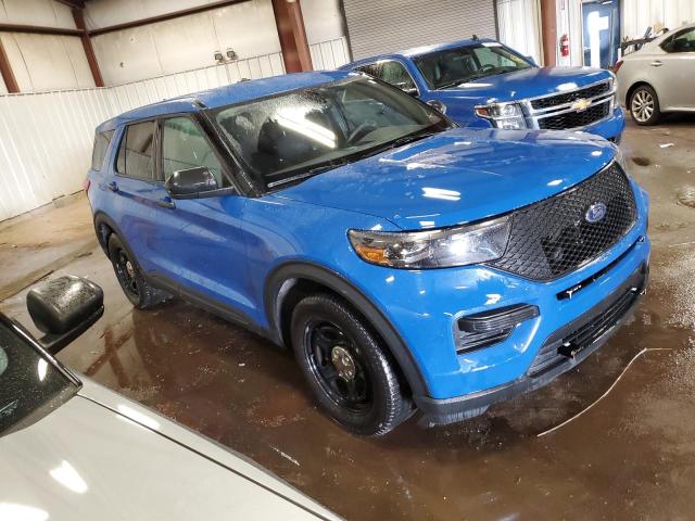 1FM5K8AWXMNA16180 - 2021 FORD EXPLORER POLICE INTERCEPTOR Синий фото 4