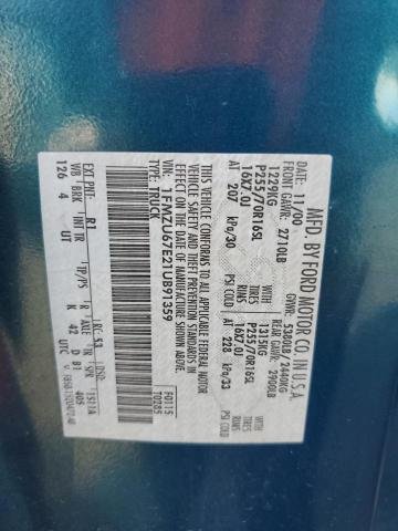 1FMZU67E21UB91359 - 2001 FORD EXPLORER S Niebieski zdjęcie 12