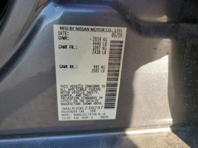 1N4AL4CV1KC239297 - 2019 NISSAN ALTIMA SR ნაცრისფერი ფოტო 13