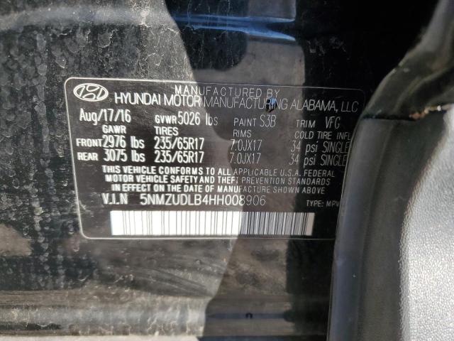 5NMZUDLB4HH008906 - 2017 HYUNDAI SANTA FE S BLACK photo 13